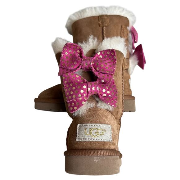 Ugg Australia Bailey Polka Dot Bow Boots Kids Sz 6 - Picture 7 of 7